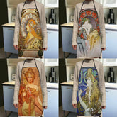 New Arrival Alphonse Mucha Art Apron Kitchen Aprons For Women Oxford Fabric Cleaning Pinafore Home Cooking Accessories Apron