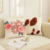 French Style Three-dimensional Rose Pillowcase Patchwork Cushion Cover Living Room Bedroom Pillow Cover Decorative for Sofa