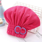 Quick Drying Hair Cap Women Bowtie Bathing Hat Microfiber Towel Superfiber Shower Cap For Spa Bathroom Accessories Shower Cap