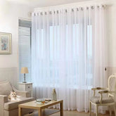 Modern White Solid Tulle Curtains for Living Room Bedroom Balcony Window Screening Sheer Voile Drapes Gauze Treatments Door