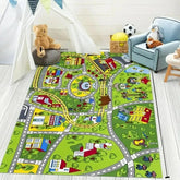 1pc Children's Educational City Life Playmat Rug Road Traffic System Carpet for Bedroom Playroom Fun Learning Floor Mat Safe Kid