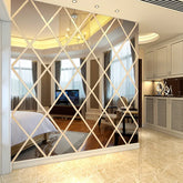 3D Mirror Stickers Acrylic Triangles Self-adhesive Diamonds DIY Wall Mirror Stickers for Living Room Home Decor 10/17/32/58Pcs