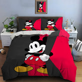 3PC Disney Mickey Mouse Printed Bedding Set Duvet Cover Anime Quilt Adult Kids Birthday Gift Full Size Bedding Set Luxury Gifts