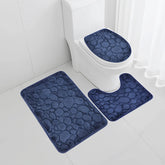1 Set of Solid Color Simple Bathroom Water-absorbing and Non-slip Floor Mat Stone Pattern, Comfortable and Soft, Three-piece Set