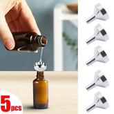 1/5Pcs Mini metal Aluminum Funnel Kitchen Oil Liquid Funnel with Detachable Filter Wide Mouth Funnel for Canning Kitchen Tools