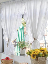 White Half-Curtain Mini for Bedroom Kitchen Door Drape Cafe Window Panel Sheer Tulle Curtain 1 Pcs