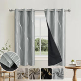 1pc/2pcs 100% Blackout Curtains, Luxury Marble and Wave Pattern Privacy Curtain for Living Room, Bedroom, Home Decor Grommet Top