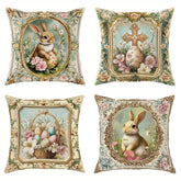 Easter flower pillow cover, holiday decoration sofa cushion cover, sofa home decoration, room decoration, office decoration, liv