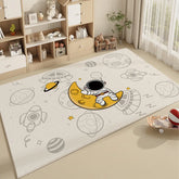 VIKAMA Crystal Pile Carpet Spaceman Children's Nursery Playmat Dirty Resistant Washable Cushioned Carpet for Living Room Bedroom