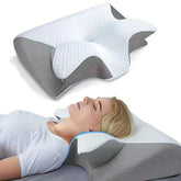 Ergonomic High & Low Conform Memory Foam Knitted Bed Pillows Skin-Friendly & Anti-Snoring Customized for Cervical Pain Relief