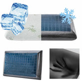 Double Sided Gel Cooling Memory Foam Pillow Summer Ice Feel Bamboo Charcoal Orthopedic Neck Pain Relief Pillow with Pillowcase