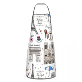Paris Pattern Colors Apron Chef Cooking Baking Tablier Sleeveless Bib Kitchen Cleaning Pinafore for Women Men Painting