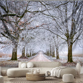 1pc Oversized Winter Wonderland Snow Trees Trail Scenery Tapestry, Polyester Wall Hanging for Living Room Bedroom Decoration