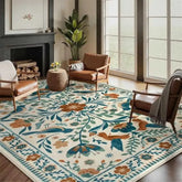 VIKAMA Flannel Carpet Scandinavian Living Room Mat Bedroom Bedside Rug Flower Rug Large Rug Non-slip Washable Mat Home Decor