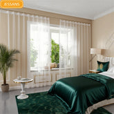 White Screen Curtains for Living Room Bedroom French Balcony Bay Window Partition Door Screen Shutter Customized Finished