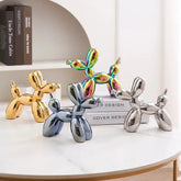 11/21CM Mini Ceramic Balloon Dog Sculpture Abstract Ornament Study Room Statue Home Office Accessories Festival Decoration 
