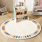 Cream Style Carpets for Living Room Children's Bedroom Decor Plush Carpet Cute Round Bedside Rug Home Thick Anti-slip Floor Mat