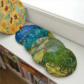 Van Gogh Nordic Printing Stool Pad Patio Home Kitchen Office Chair Seat Cushion Pads Sofa Seat 40x40cm Buttocks Pad