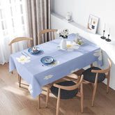Blue floral tablecloth with white flowers, suitable for dining room decor home textiles decorative items, kitchen table covers s