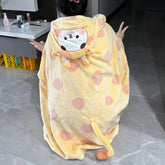 Kawaii Bubu And Dudu Pillow Soft Throw Blanket Air Conditioning Blanket Bear Mitao Dual-Use Nap Cushion Blanket Folding Gifts