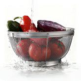 tastyWay Stainless Steel 3-Piece Drain Basket Set, Rice Bowl Drain Basket, Fruit and Vegetable Washing Drain Basket, Kitchen Sup