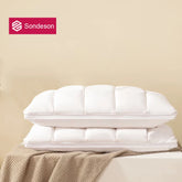Sondeson Luxury Premium 100% Goose Down Pillow Down-proof King Queen Cotton Bedding 3D Style Rectangle Bed Sleep Pillows 1Pcs
