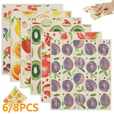 6/8Pcs Swedish Dishcloths Cellulose Cotton Fruit Style Kitchen Dish Towels Non Scratch Absorbent Cleaning Cloth for Dish Bowl