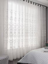 1pc Embroidered White Sheer curtain Polyester Light Filtering Privacy Sheer Curtain for Living room All Season