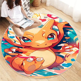 MINISO Charmander Pokemon Round Mat Cartoon Living Room Bedroom Kitchen Balcony Rugs Non-Slip Yoga Carpet Cute Home Decor Gift