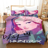 New Bedding Set Demon Hunters Themed Colorful Print Polyester Student Dormitory Bed Sheet Duvet Cover Kid Gift Home Textile