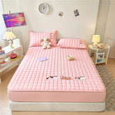 Cartoon Embroidered Bed Cover Quilted Mattress Protector Non-slip Bedspread Thicken Bed Linen 매트리스 커버 (No Pillowcase)