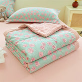 Floral Style Duvets for Summer Soft Comforter Breathable Bedspread 이불 Quilted Blanket Adults/Kids Thin Quilt (No Pillowcase)