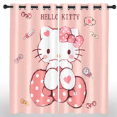 Hello Kitty Sanrio Cartoon Blackout Curtain Polyester Animated Fashion Printing Suitable for Bedroom Kids Room Decoration