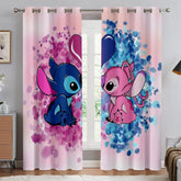 Cartoon Stitch Disney Curtains Polyester Kids Bedroom Decorations Shade Curtains Kitchen Living Room Home 2pcs Multiple Sizes