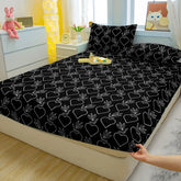 1 Simple Modern Plant Flower Printed Matte Fitted Sheet, Bedroom Printed Bed Cover, Bedding (Excluding Pillowcases)
