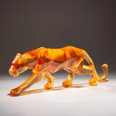 Modern Fortune Transparent Money Leopard Resin Ornaments Office Table Sculpture Crafts Home Livingroom Desk Figurines Decoration