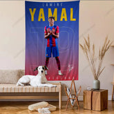 Wall Tapestry Decor L-Lamine Football Star Y-Yamal Anime Tapestry Flags Bedroom Dorm Wall Hanging Background Cloth Festival Gift
