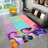 3D Kpop Demon Hunters Rumi Mira Zoey Cartoon Music Carpet Rug for Living Room Bedroom Home Sofa Decoration,kid Play Non-slip Mat