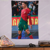 2025 Ronaldo Tapestry Man Portugal Posters Football Wall Tapestries For Bedroom Decoration Aesthetic Tapices Flag Wallpaper