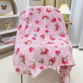 Sanrios Anime Pompompurin Mymelody Plush Blanket Kawaii Office Travel Sofa Nap Portable Blankets Children Quilt Girl Gift