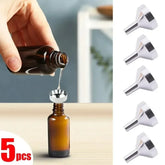 5pcs Stainless Steel Mini Funnel Kitchen Oil Liquid Funnel, Wide Mouth Funnel for Canning Kitchen Tools,Perfume,Cosmetic Liquids