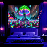 1 Piece Fluorescent Fantasy Mushroom Forest Tapestry - Polyester Material, Bedroom/Living Room/Dorm Decoration
