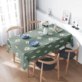 Green Floral Tablecloth Decoration Modern Dining Room Linens Home Decor for Kitchen Living Area