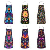 Unisex Beautiful Mexican Floral Art Apron Kitchen Chef Cooking Baking Bib Women Men Mexico Tablier Cuisine for Painting