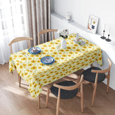 Sunflower Pattern Tablecloth Yellow Floral Design Dining Room Decoration Home Textiles Waterproof Decorative Cover for Kitchen U