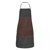 Custom Bib Vintage Black And Brown Stitched Leather Aprons Men Women Adult Chef Kitchen Cooking Medieval Style Tablier Cuisine