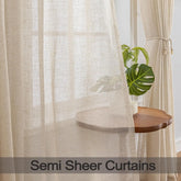 2 Colours White Linen Like Solid Home Sheer Window Curtains for Living Room Tulle Flax Kitchen Hidden Back Tabs Drapes Bedroom