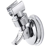 1Pc Adjustable Strong Suction Cup Shower Rack No Drill Removable Shower Head Bracket Silver Bathroom Nozzle Fixed Base