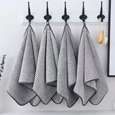 1 pcs Striped Bamboo Hand Towel Absorbent & Quick-drying Super Soft Skin-friendly Bathing Towel For Home Bathroom 35x75cm