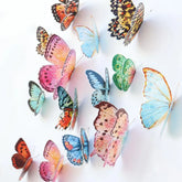 24/36Pcs Watercolor Butterfly 3D Wall Stickers Butterflies Room Home Decoration Self-adhesive Mural For Wedding DIY Decor Decals